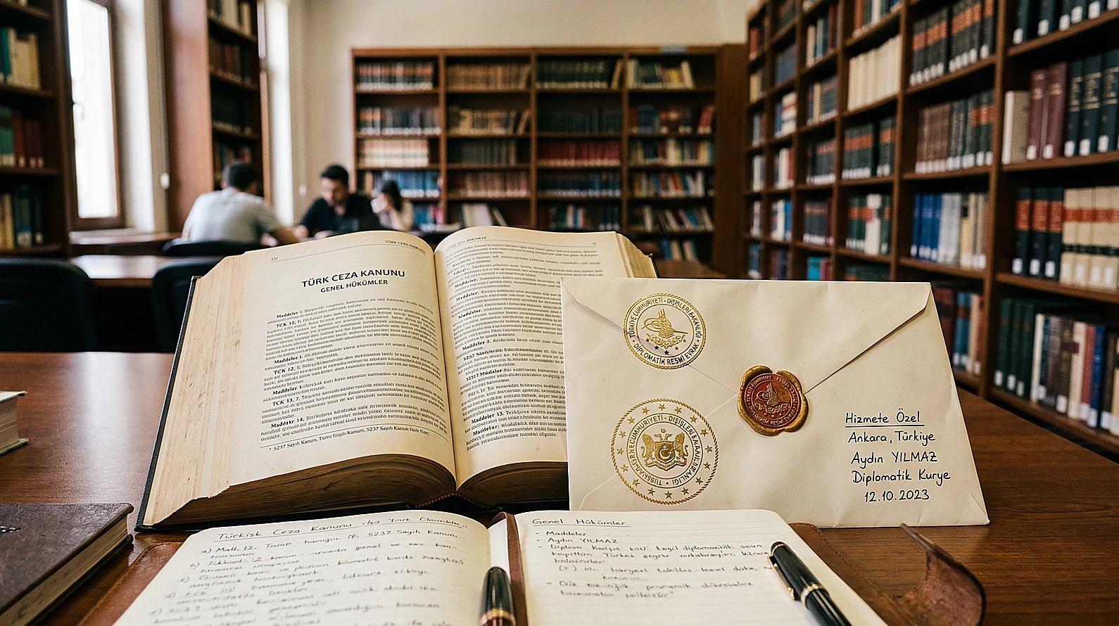 TCK 304 madde metni ve diplomatik belgeler üzerine hukuki çalışma masası.