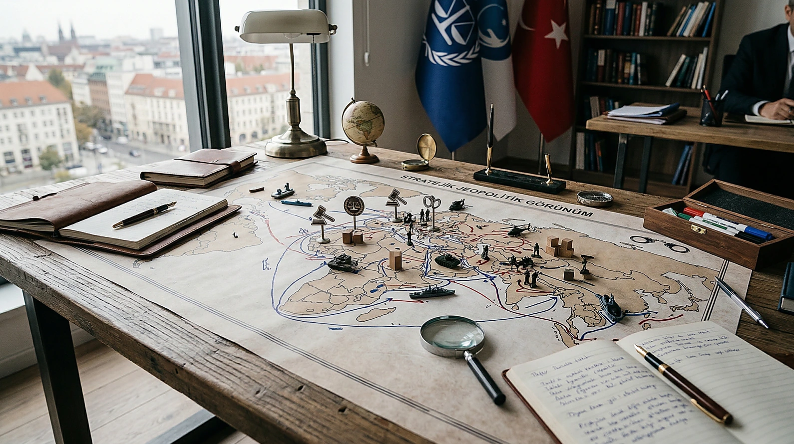 Türkiye'nin dış ilişkileri ve askeri toplama suçunun risklerini temsil eden harita.