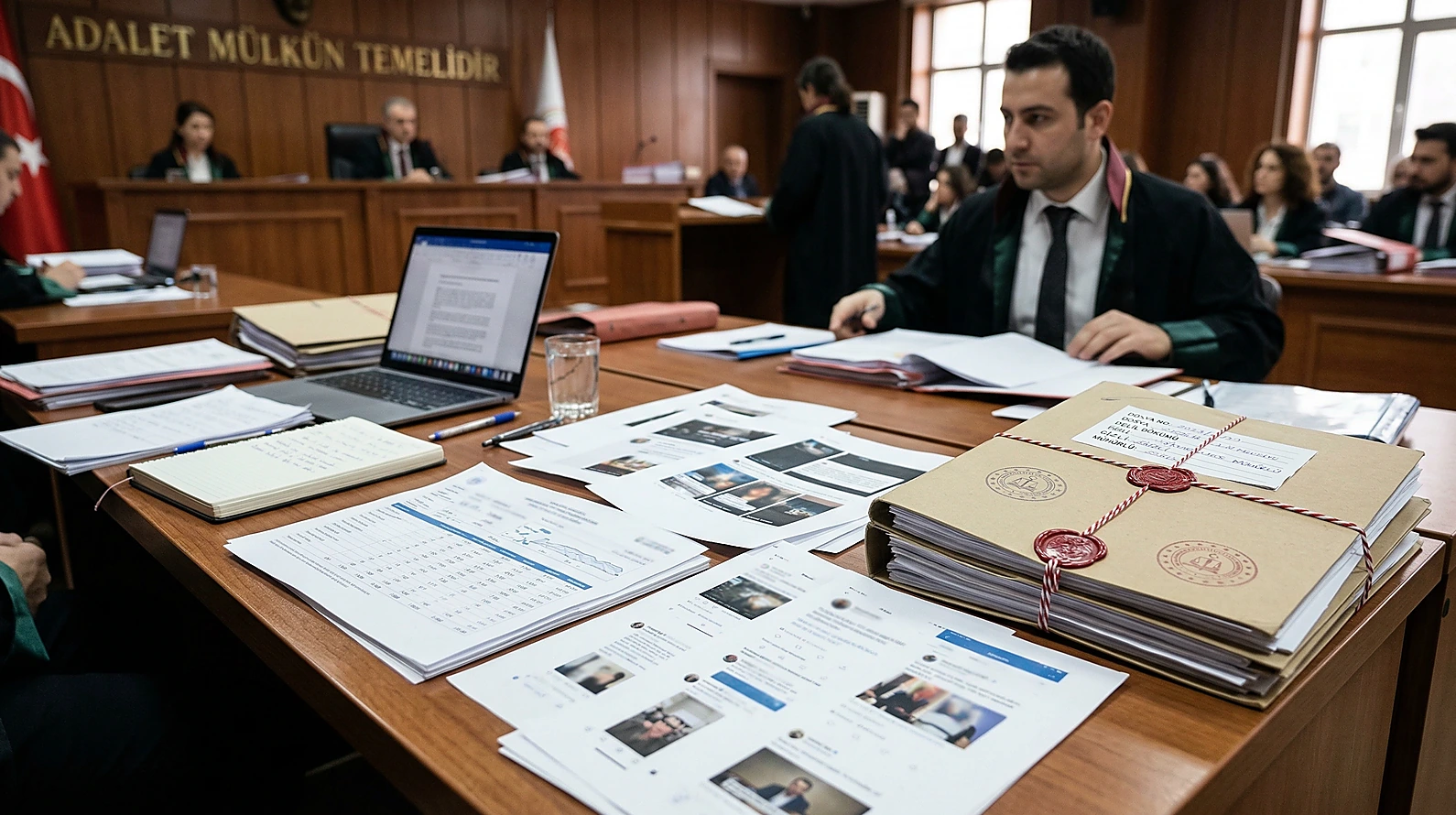 Askerleri itaatsizliğe teşvik davasında sunulan dijital ve fiziksel deliller.