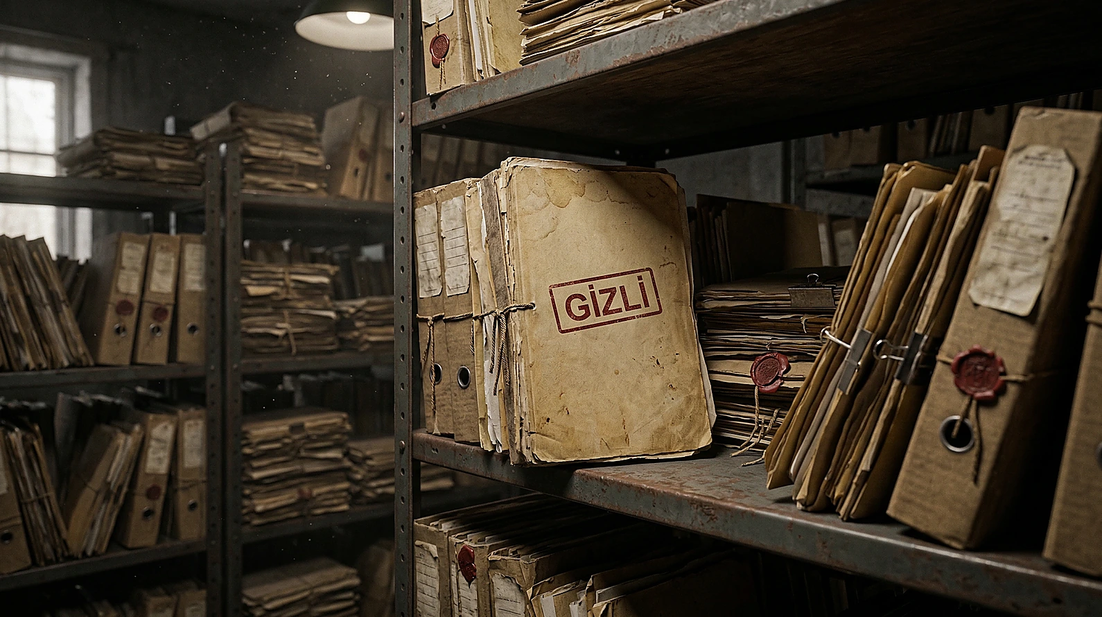 Devlet sırrı niteliğindeki mühürlü belgelerin arşiv görüntüsü.
