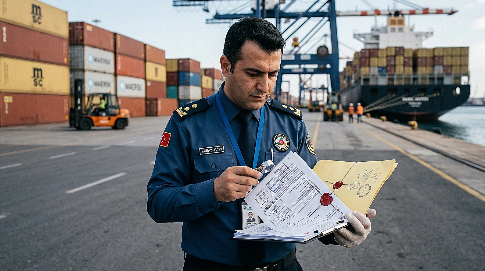Gümrük mevzuatı ve devlet sırlarına karşı suçların ticari etkilerini betimleyen görsel.