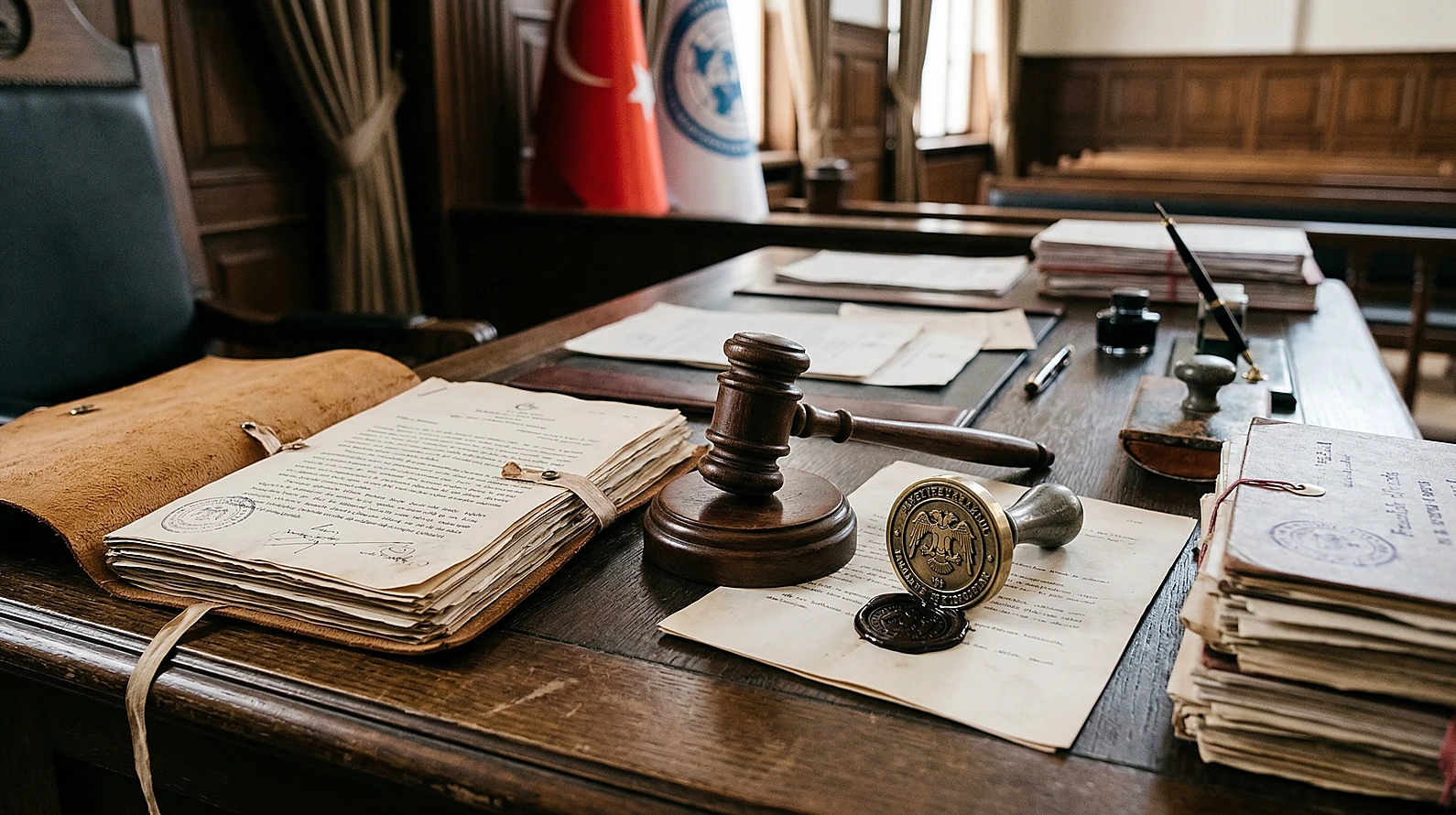 Yabancı devlet başkanına karşı suçlarda kovuşturma rejimi ve adli süreç simgesi.
