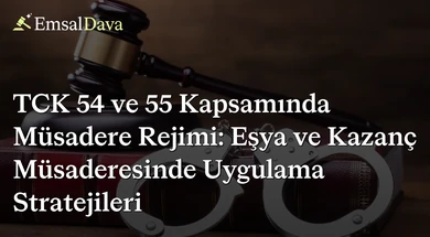 TCK 54 ve 55 Kapsamında Müsadere Rejimi: Eşya ve Kazanç Müsaderesinde Uygulama Stratejileri