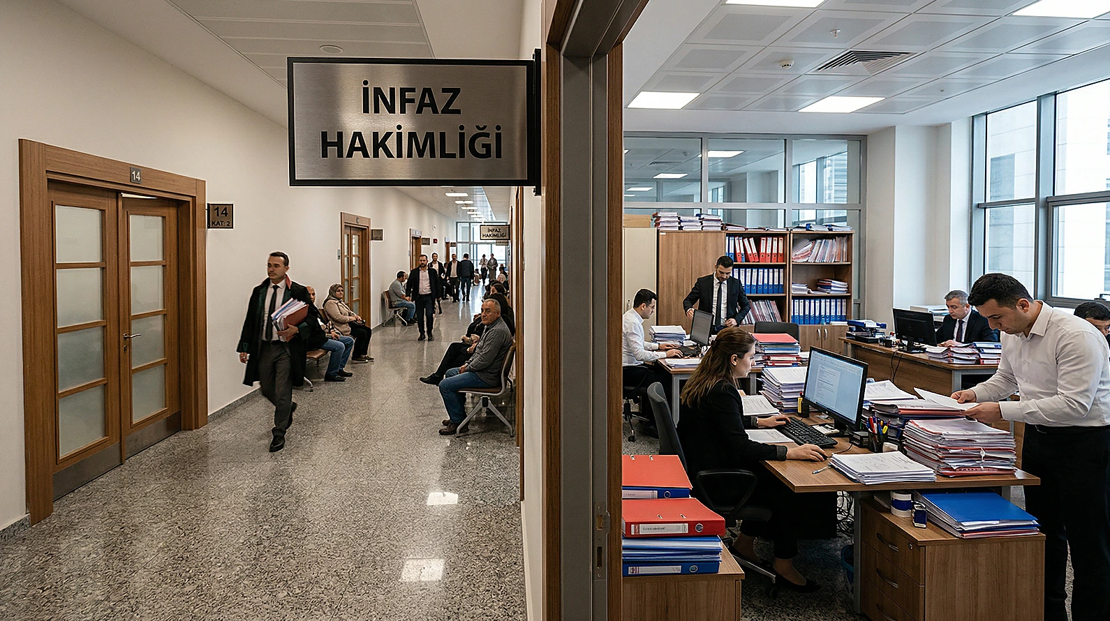 İnfaz hakimliği başvuru süreci ve adliye ortamı.