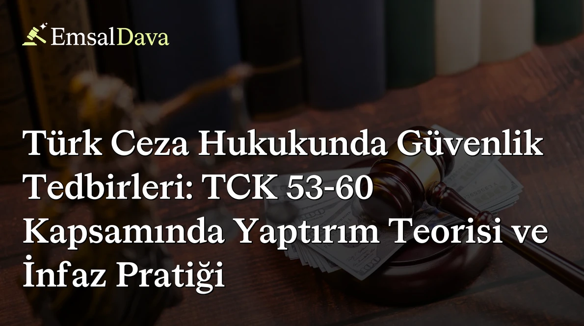 Türk Ceza Hukukunda Güvenlik Tedbirleri: TCK 53-60 Kapsamında Yaptırım Teorisi ve İnfaz Pratiği