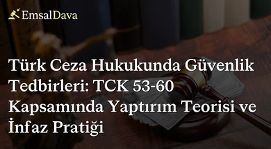 Türk Ceza Hukukunda Güvenlik Tedbirleri: TCK 53-60 Kapsamında Yaptırım Teorisi ve İnfaz Pratiği