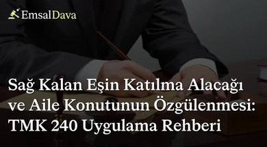 Sağ Kalan Eşin Katılma Alacağı ve Aile Konutunun Özgülenmesi: TMK 240 Uygulama Rehberi