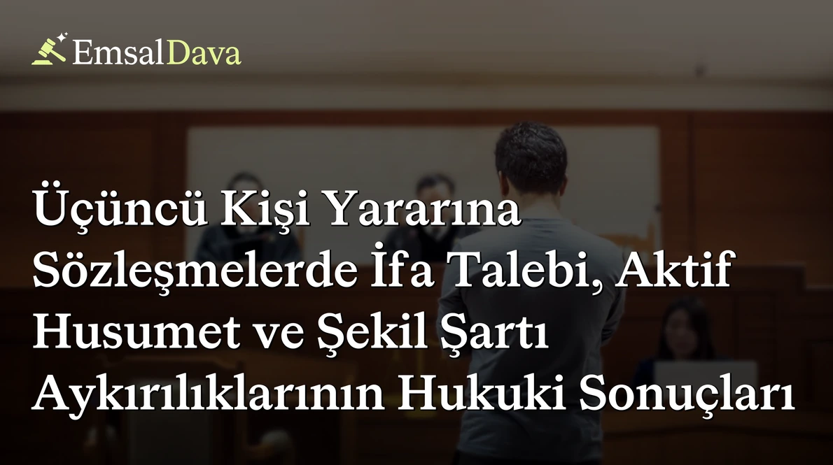 Üçüncü Kişi Yararına Sözleşmelerde İfa Talebi, Aktif Husumet ve Şekil Şartı Aykırılıklarının Hukuki Sonuçları