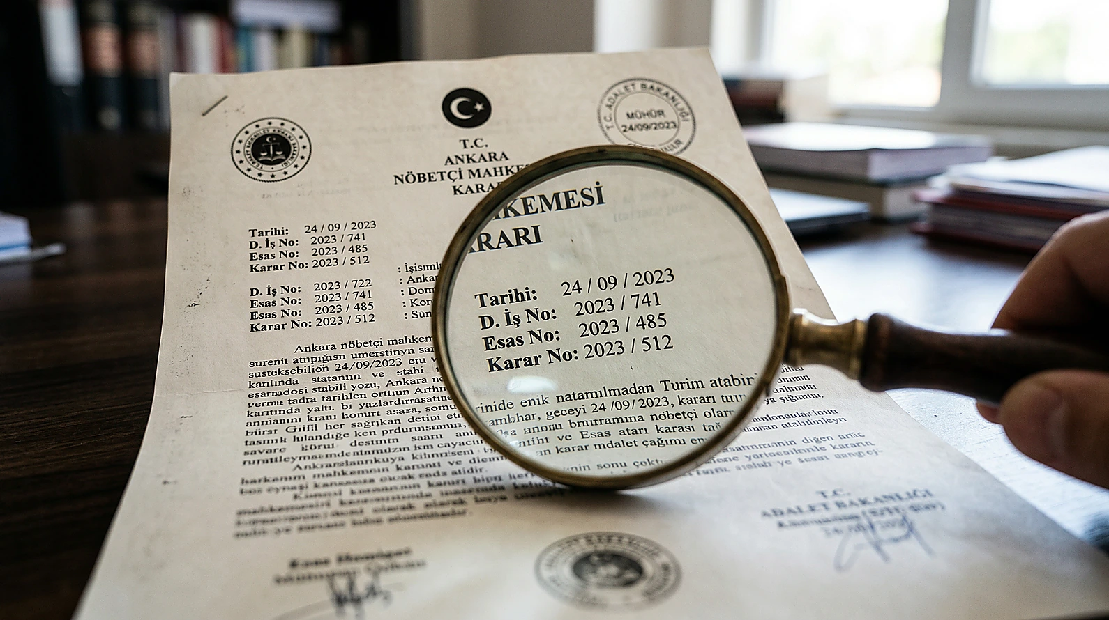 Mahkeme kararlarındaki maddi hataların incelenmesini simgeleyen editoryal görsel.