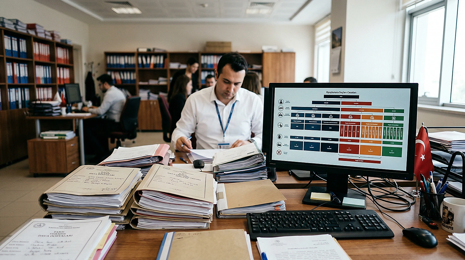 Uyuşturucu suçları hukuki risk analiz grafiği temsilî görseli.