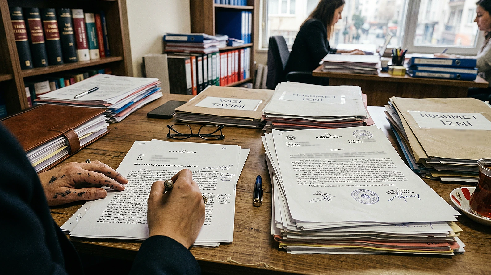 Vasi tarafından mahkemeye sunulan husumet izni dilekçesi ve resmi belgeler.