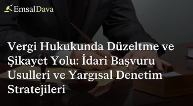 Vergi Hukukunda Düzeltme ve Şikayet Yolu: İdari Başvuru Usulleri ve Yargısal Denetim Stratejileri