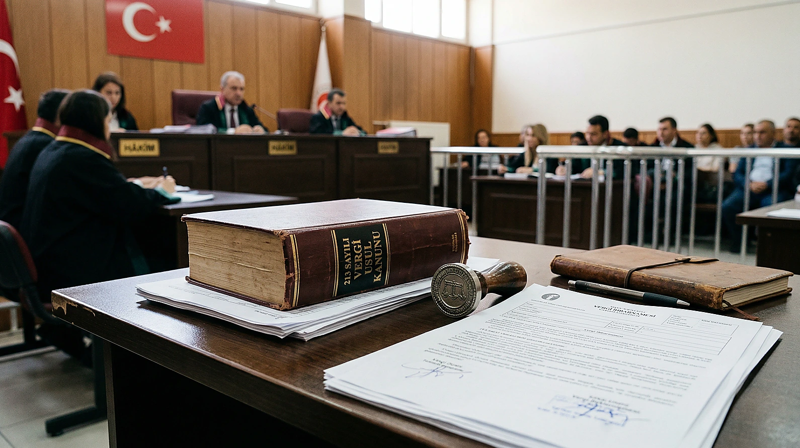 Vergi Usul Kanunu kitabı ve resmi ihbarname evrakları.