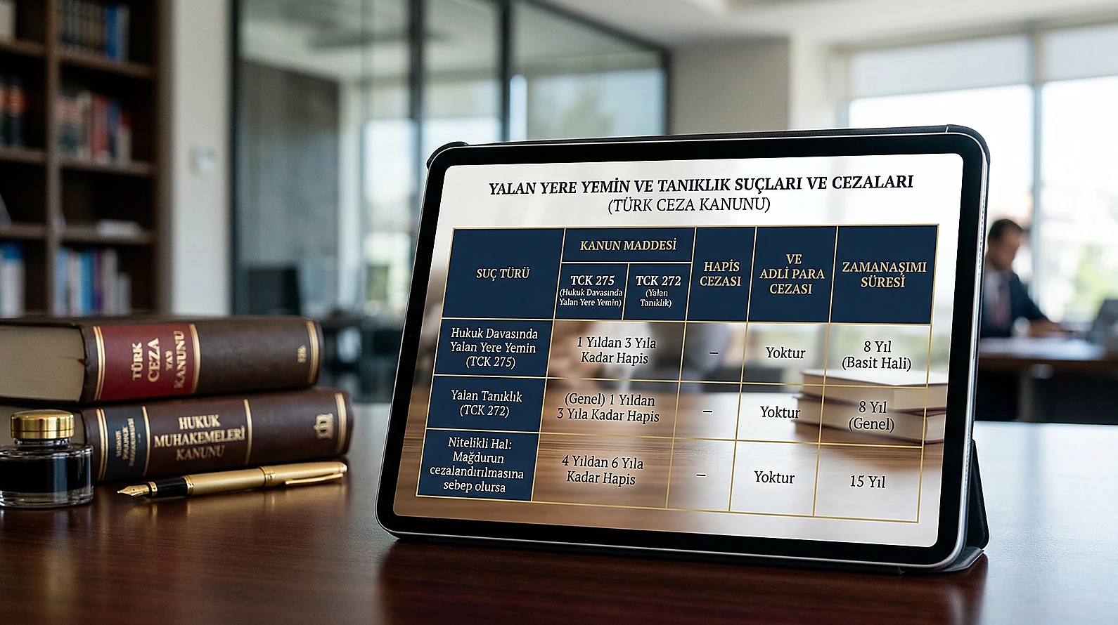 TCK 275 yalan yere yemin cezası ve zamanaşımı tablosu.